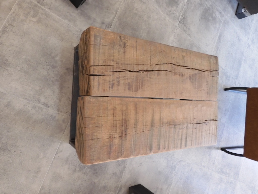 Table basse poutre rustique 80x60 cm