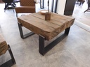 Table basse poutre rustique 80x80 cm