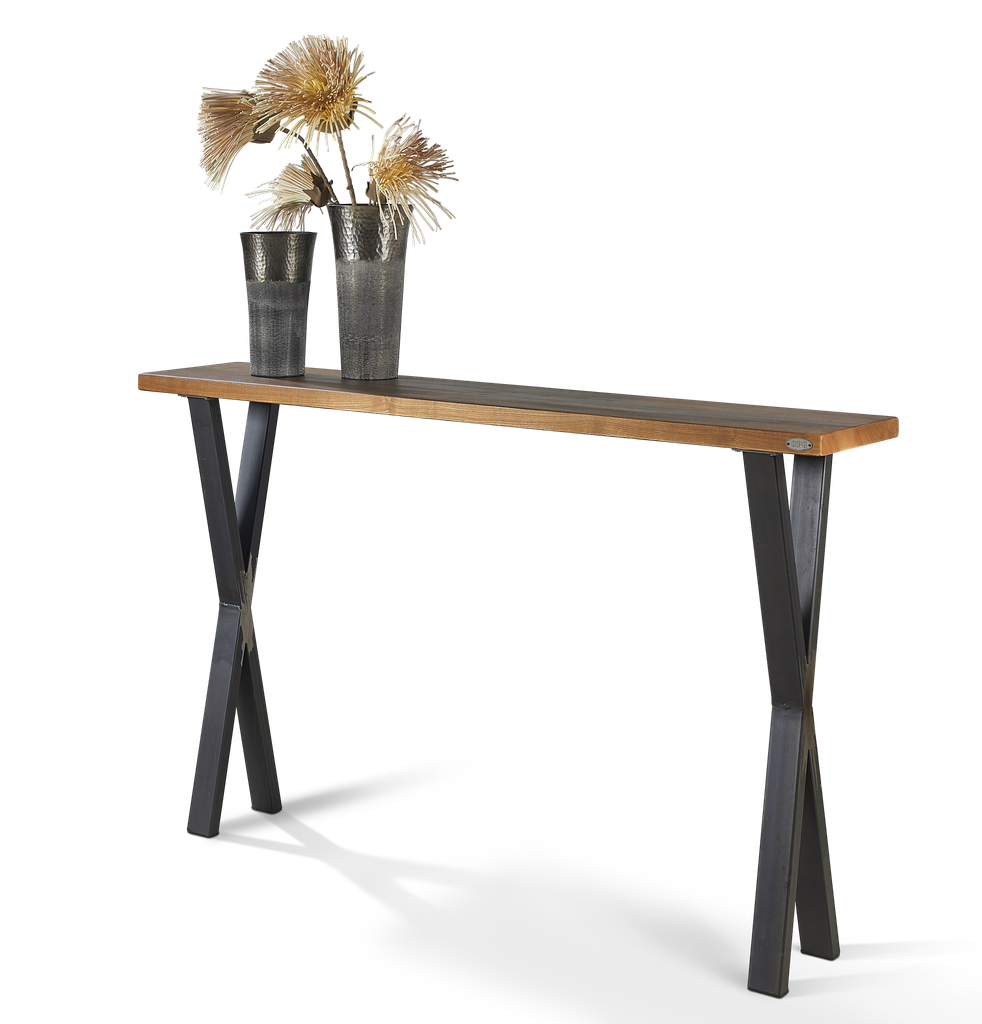 Console chêne ciré fumé 160x25cm