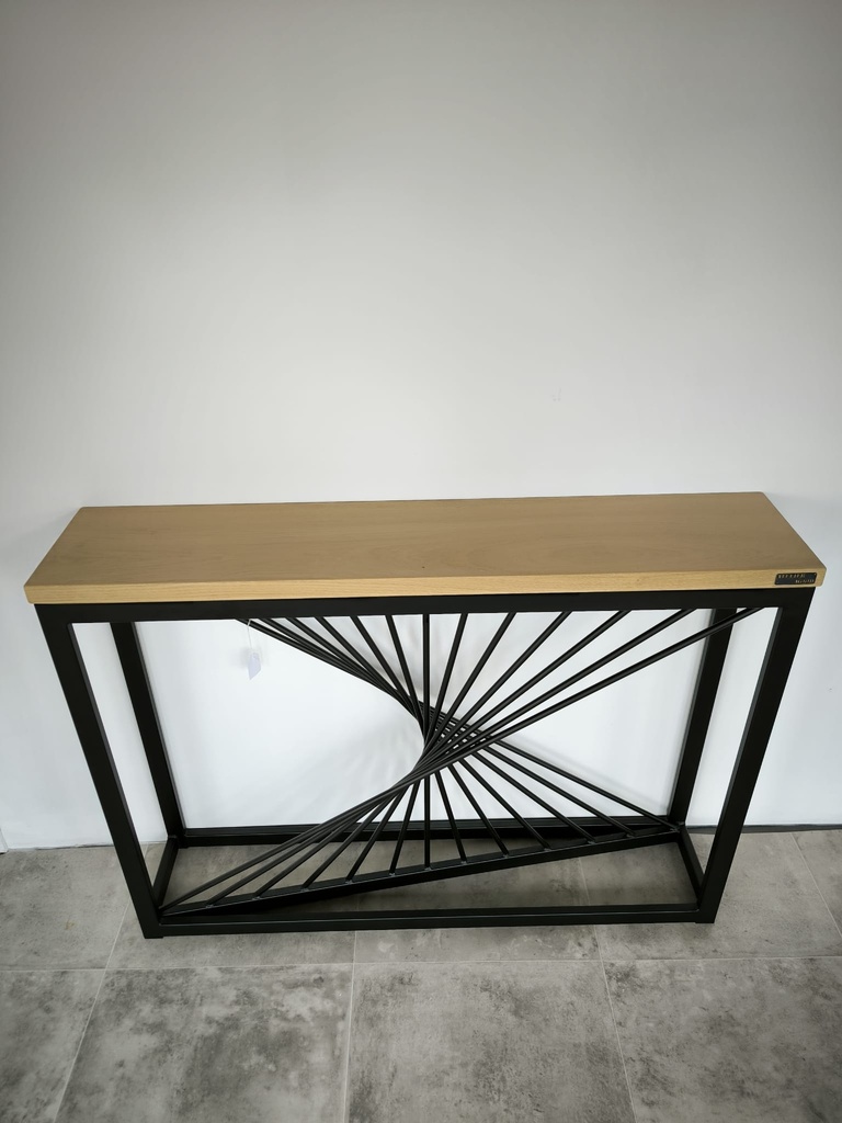 Console 3 clapets métal + chêne 150x30cm